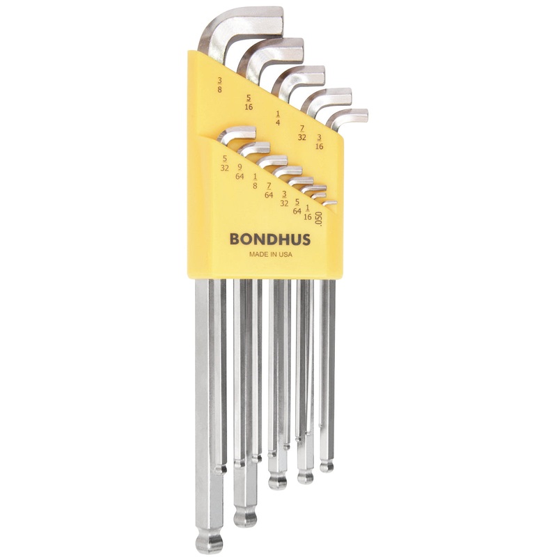 16737, Bondhus 13 Piece Stubby Set, Hex End Balldriver L-Keys ~ 0.050″ to 3/8″