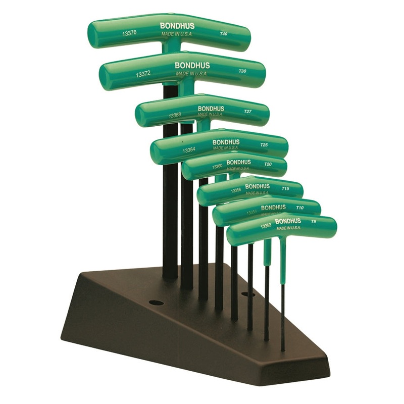 33034, Bondhus 8 Piece Torx Star Driver T-Handle Set (T9 to T40) with Stand