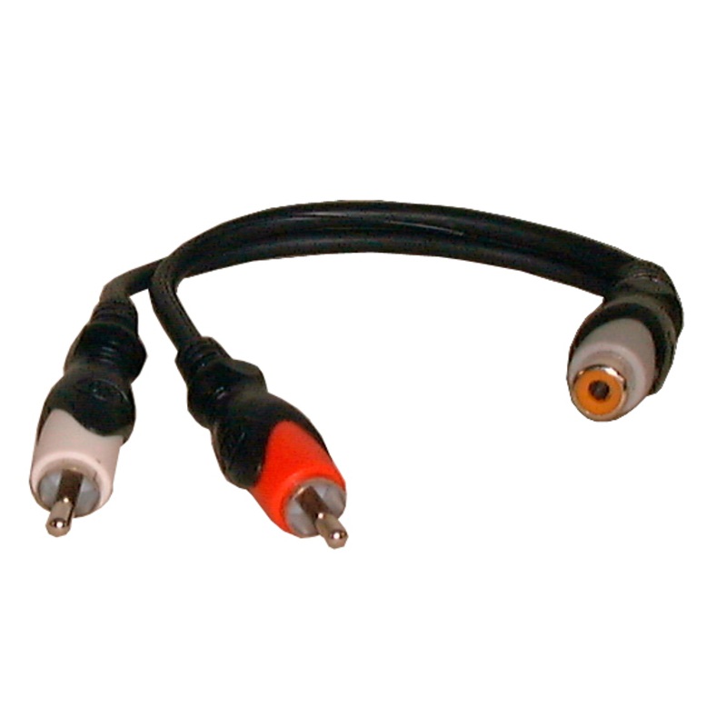4000, Philmore 6 Inch 1 RCA Female Jack to 2 RCA Male Plugs Y-Cable