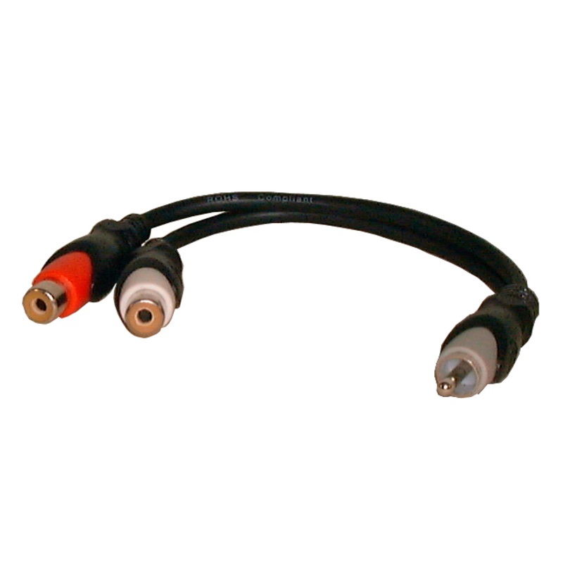 4010, Philmore 6 Inch 1 RCA Male Plug to 2 RCA Female Jacks Y-Cable