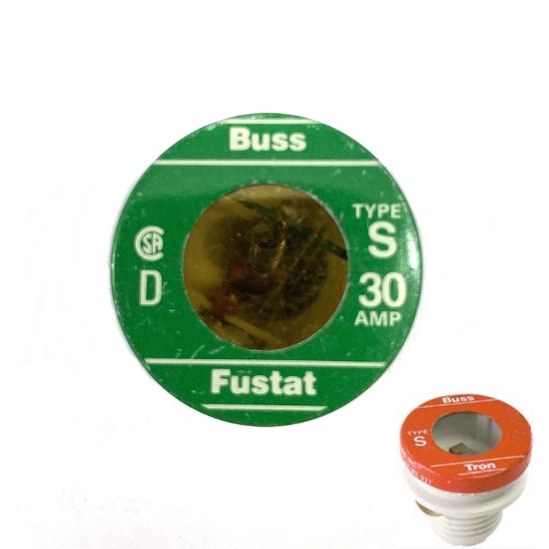 Bussman S-30, 30A Fustat Screw in Time-Delay, Dual-Element Fuse ~ S30