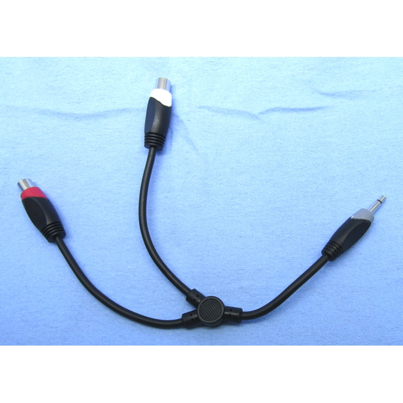 Philmore # 4005, 6 Inch 3.5mm Mono Male Plug to (2) RCA Female Jacks Y-Cable