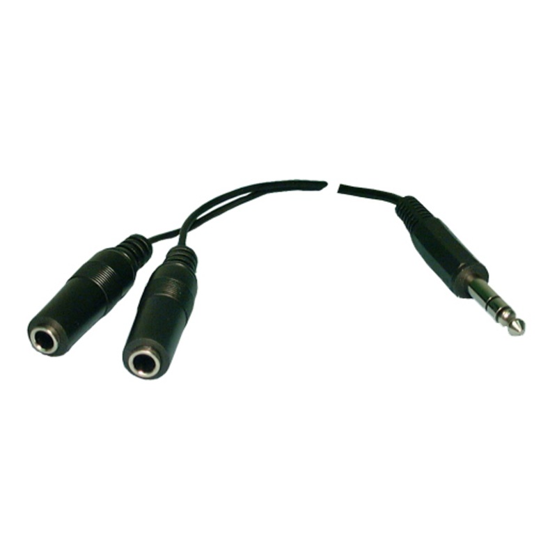 Philmore 4070 6 Inch 1/4″ Stereo Male Plug to 2 1/4″ Stereo Female Jacks Y-Cable