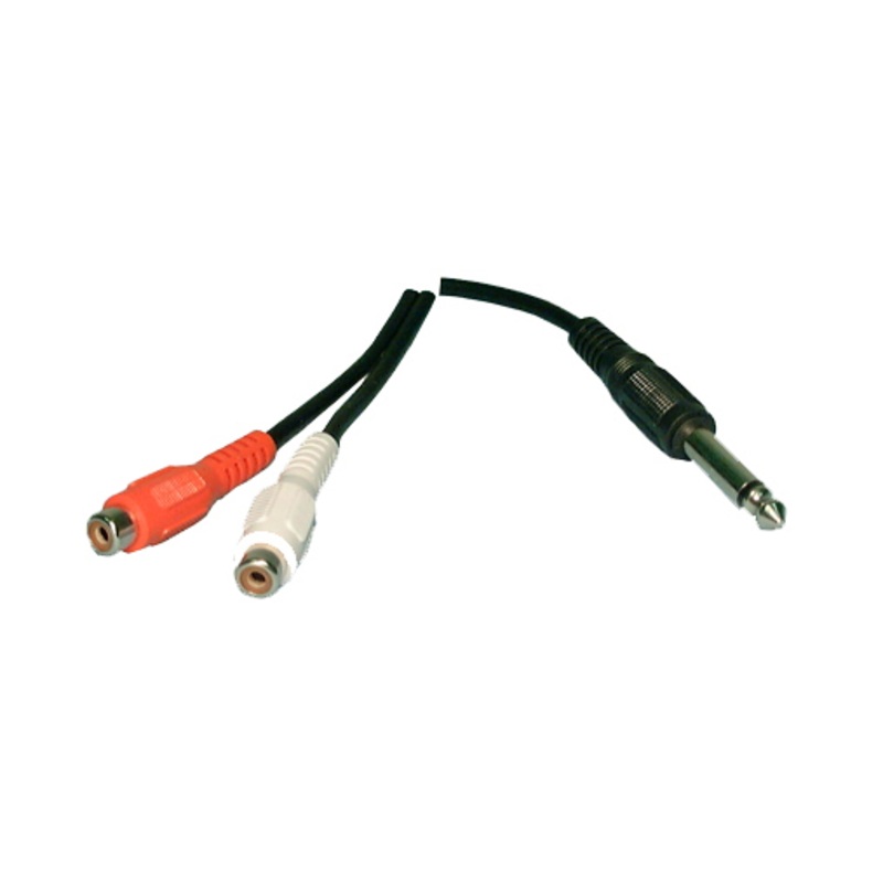 Philmore 4080, 6 Inch (1) 1/4″ Mono Male Plug to (2) RCA Female Jacks Y-Cable