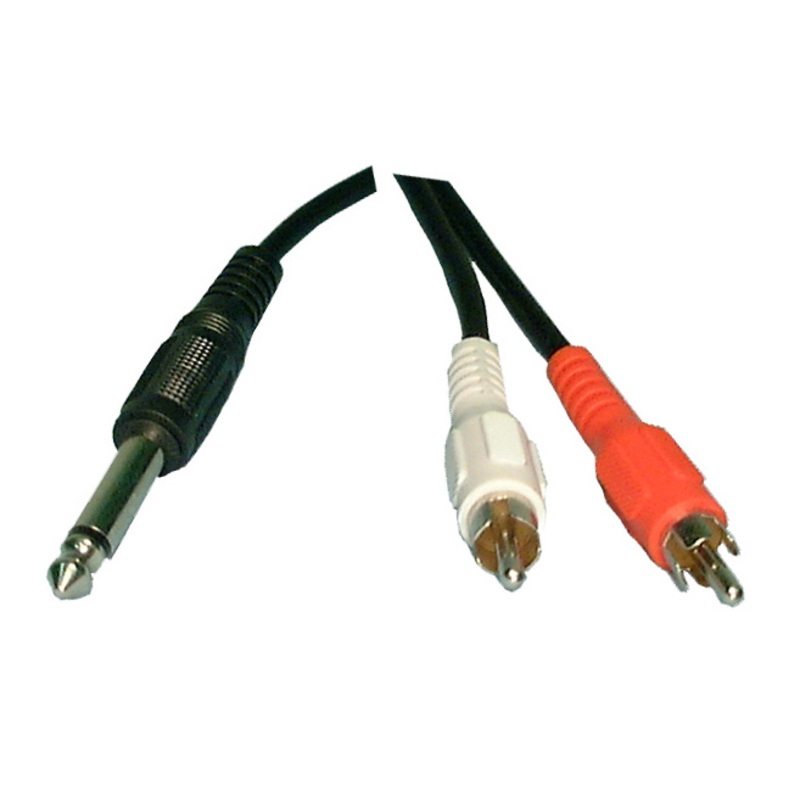 Philmore 44-209, 6 Inch (1) 1/4″ Mono Male Plug to (2) RCA Male Plugs Y-Cable
