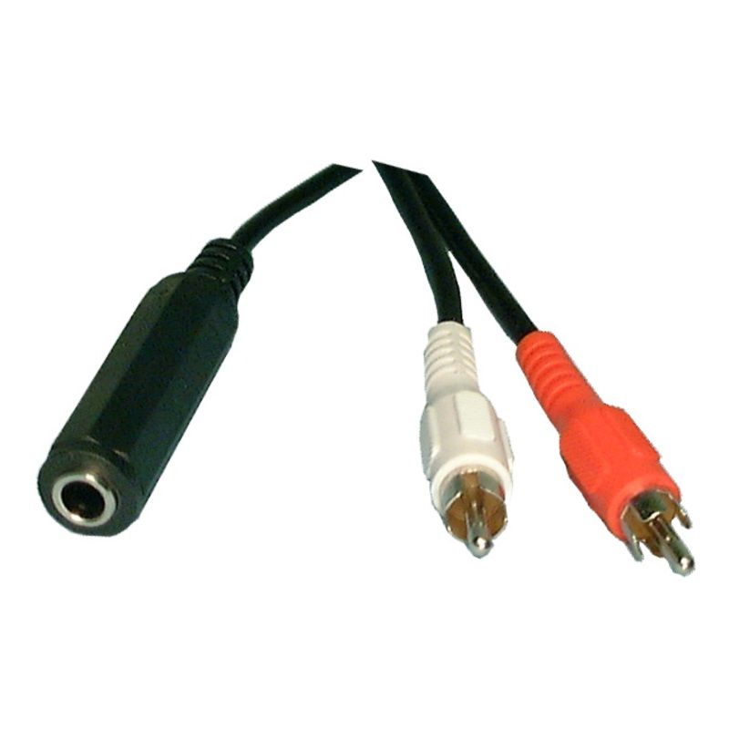 Philmore 44-212 6 Inch (1) 1/4″ Stereo Female Jack to (2) RCA Male Plugs Y-Cable