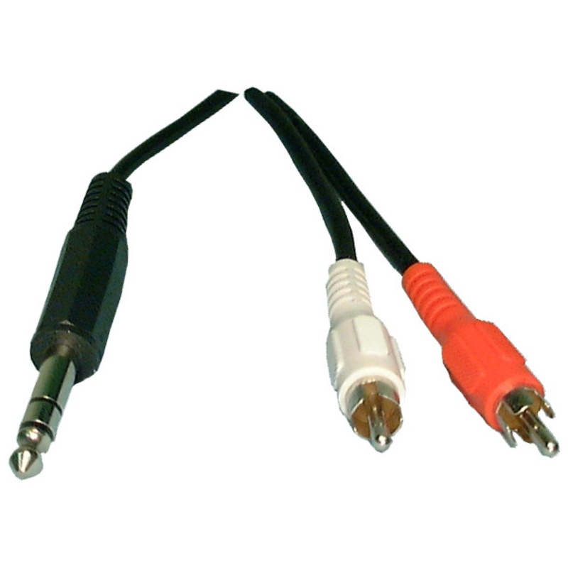 Philmore 44-218 6 Inch (1) 1/4″ Stereo Male Plug to (2) RCA Male Plugs Y-Cable