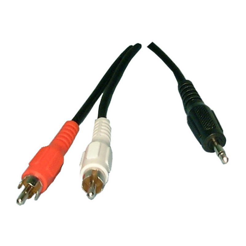 Philmore # 44-224, 6 Inch 3.5mm Mono Male Plug to (2) RCA Male Plugs Y-Cable