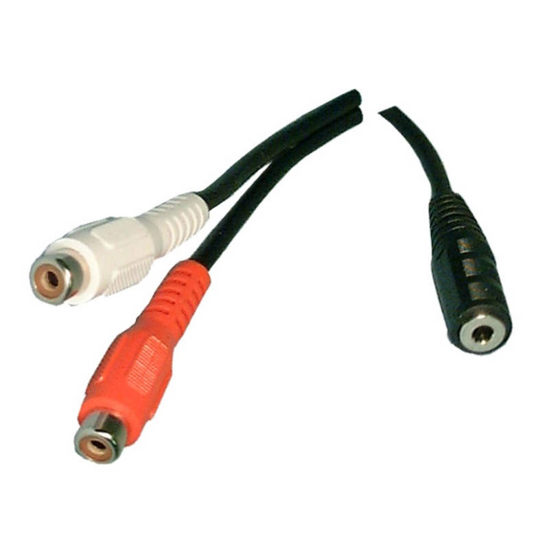 Philmore # 44-230, 6 Inch 3.5mm Mono Female Jack to (2) RCA Female Jacks Y-Cable
