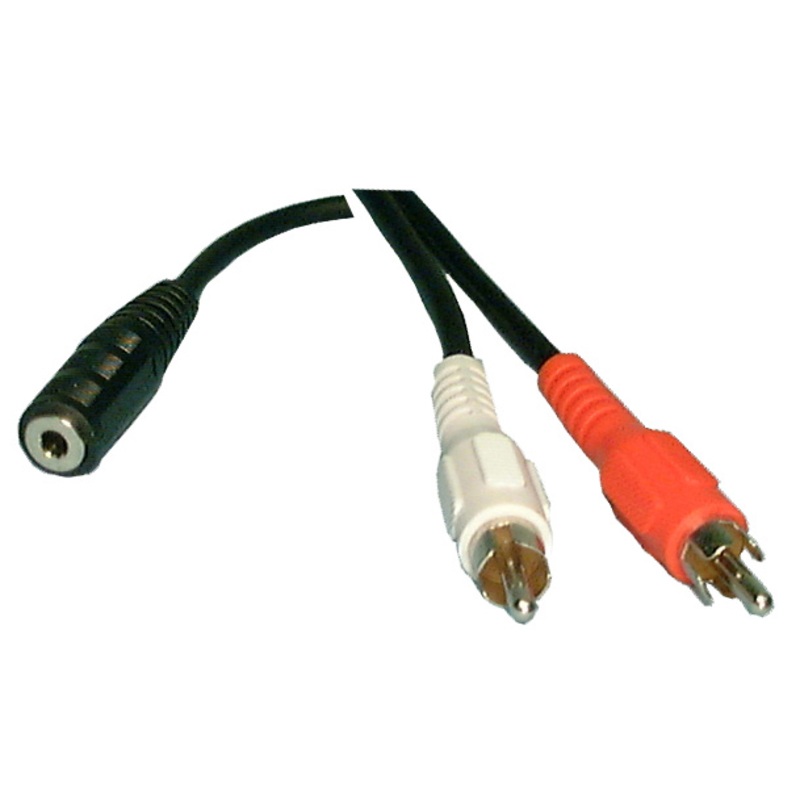 Philmore # 44-233, 6 Inch 3.5mm Stereo Female Jack to (2) RCA Male Plugs Y-Cable