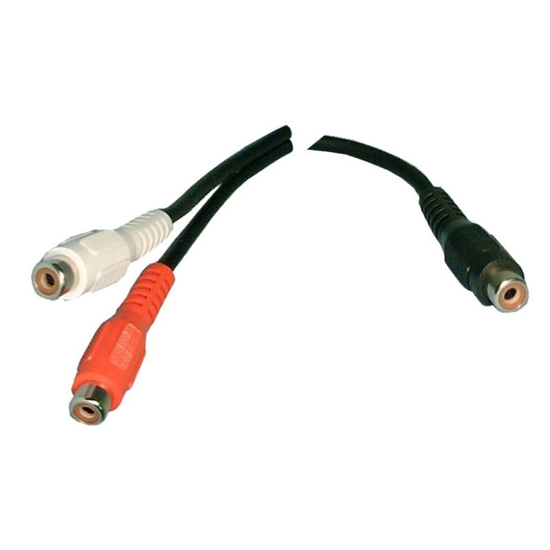 Philmore 44-236, 6 Inch 1 RCA Female Jack to 2 RCA Female Jacks Y-Cable