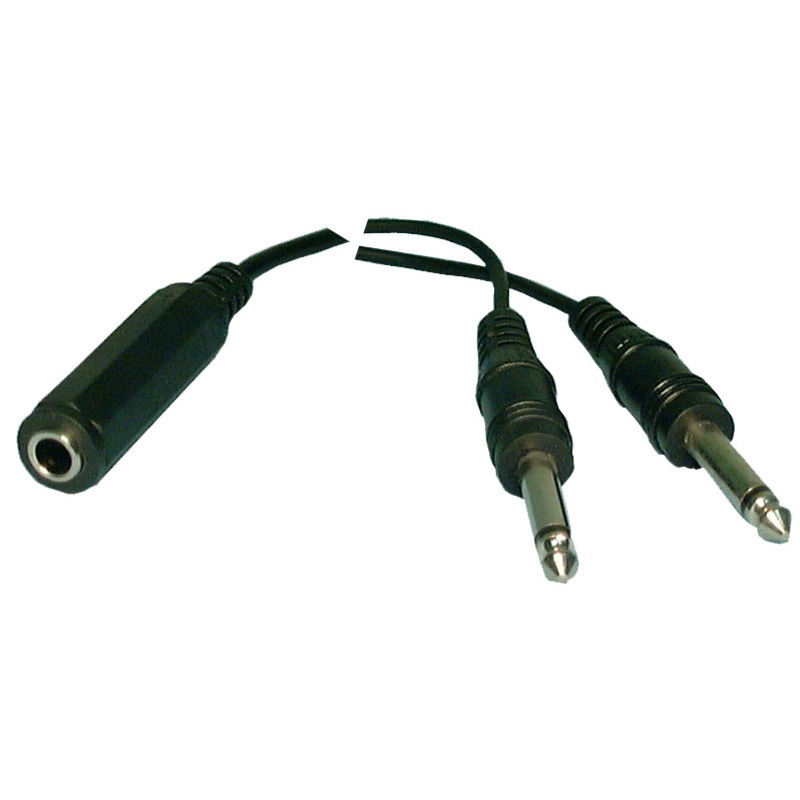 Philmore 44-239 6 Inch (1) 1/4″ Stereo Female Jack to 2 1/4″ Mono Plugs Y-Cable