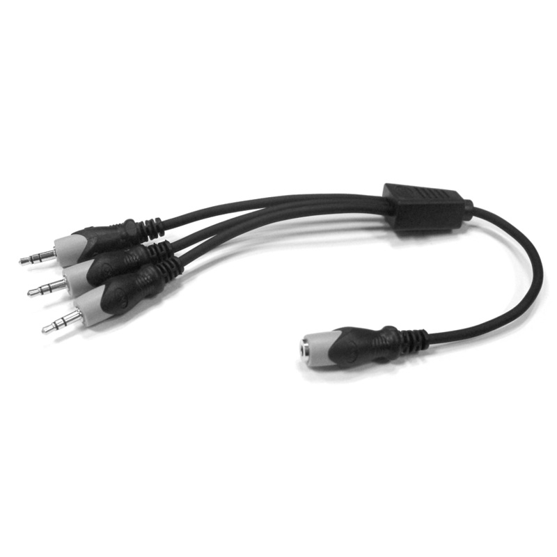 Philmore 44-258 1 FT 3.5mm Stereo Female to (3) 3.5mm Stereo Male Plugs Y-Cable
