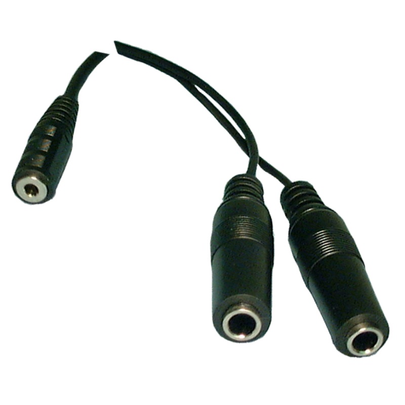 Philmore # 44-260 6 Inch 3.5mm Stereo Female Jack to (2) 1/4″ Mono Jacks Y-Cable