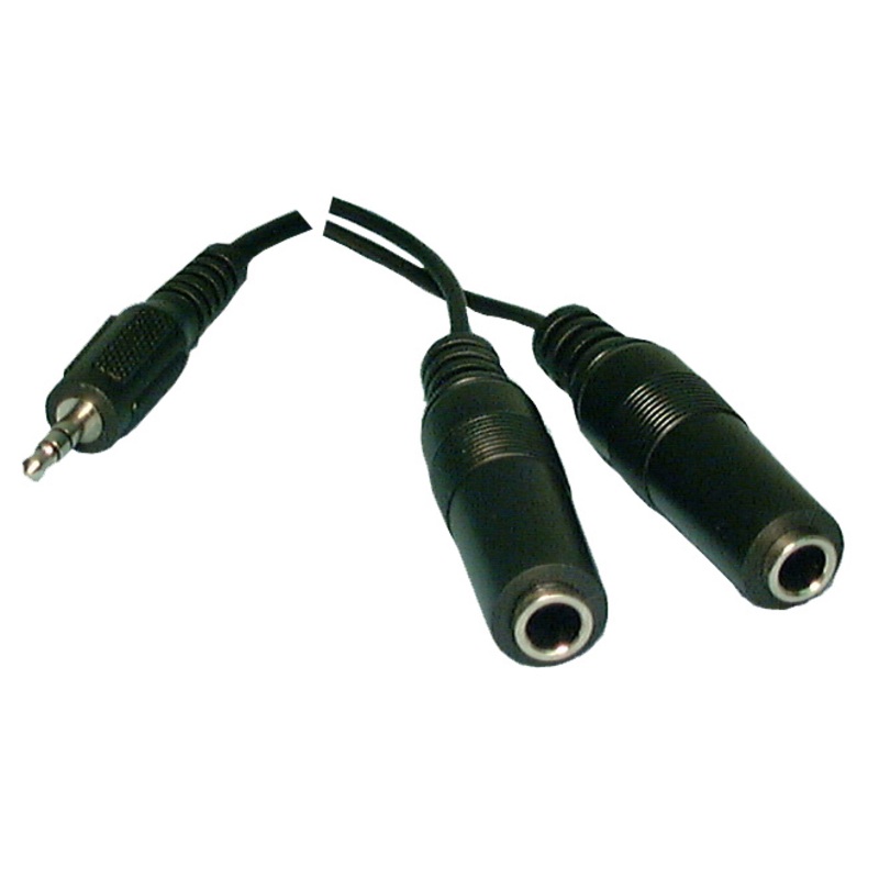 Philmore 44-263 6 Inch 3.5mm Stereo Male Plug to (2) 1/4″ Stereo Jacks Y-Cable