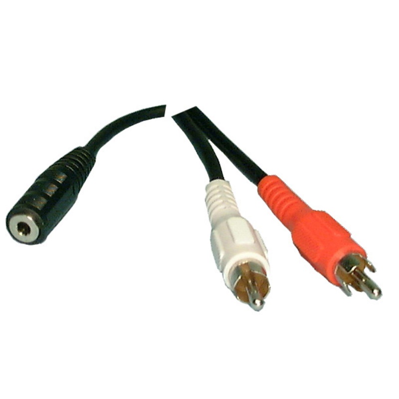 Philmore # 44-280, 6 Foot 3.5mm Stereo Female Jack to (2) RCA Male Plugs Y-Cable