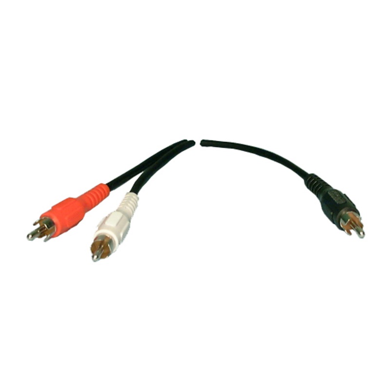 Philmore # 44-284, 6 Inch 1 RCA Male Plug to 2 RCA Male Plugs Y-Cable