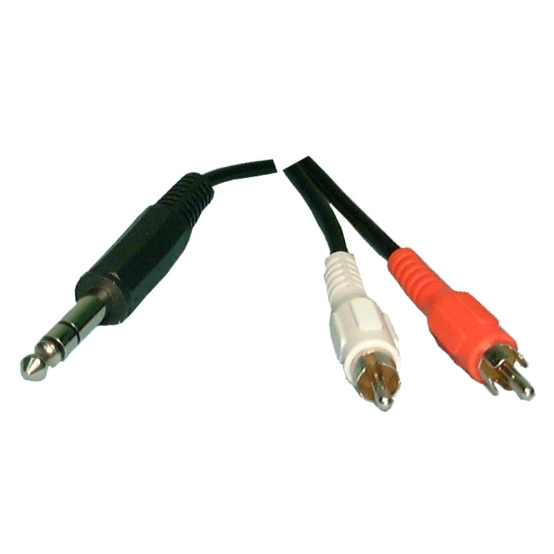 Philmore 44-286 6 Foot (1) 1/4″ Stereo Male Plug to (2) RCA Male Plugs Y-Cable