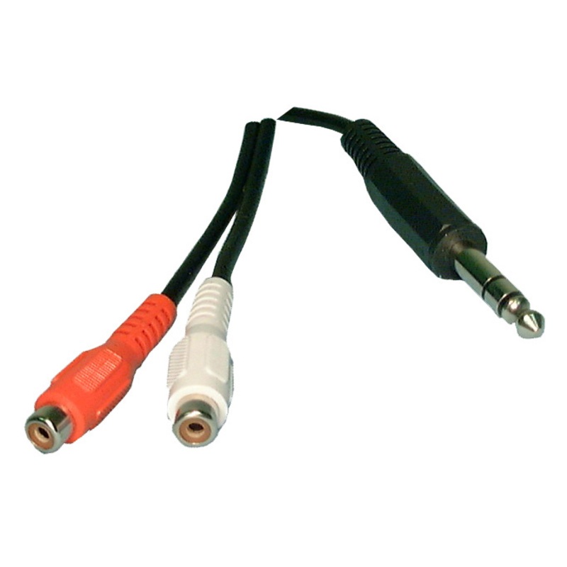 Philmore 44-288 6 Foot (1) 1/4″ Stereo Male Plug to (2) RCA Female Jacks Y-Cable