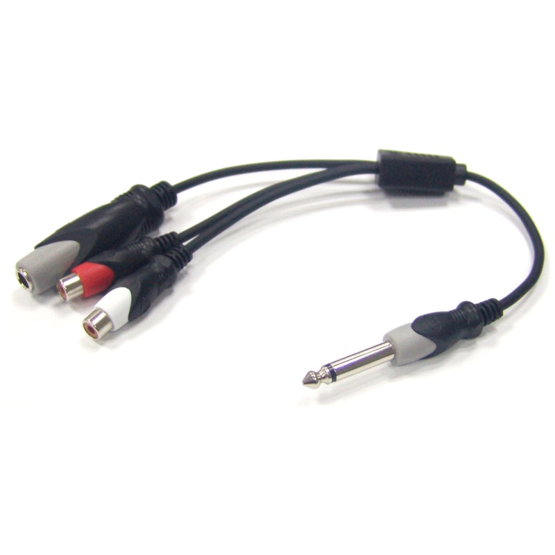 Philmore 44-339 12 Inch 1/4″ Mono Male to (2) RCA Female + 1/4″ Mono Female