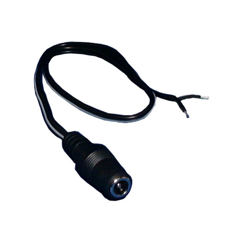 Philmore 48-255, 12 Inch Female 2.1mm x 5.5mm Coaxial Jack to Stripped End Cable