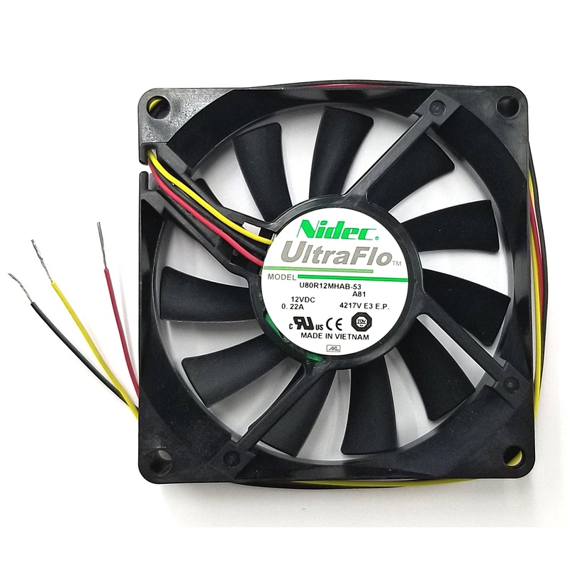 U80R12MHAB-53, Nidec UltraFlo # 80mm x 80mm x 15mm 12V DC Cooling Fan ~ 34 CFM