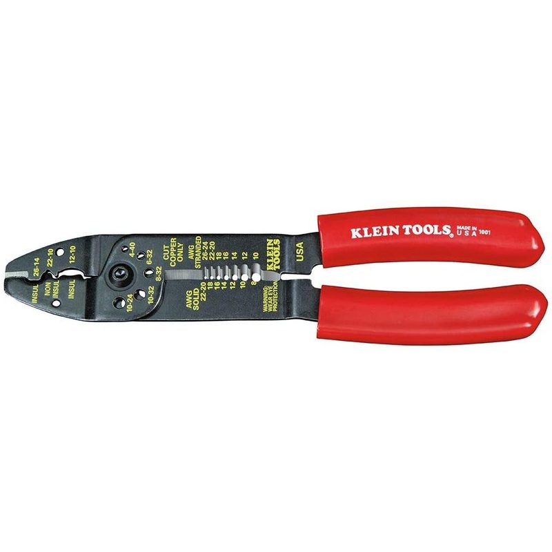 1001 , Klein Multi Tool, Wire Stripper, Wire Cutters, Crimper Tool for 8-22 AWG, Multi-Purpose Electrician Tool is 8.5-Inch Long