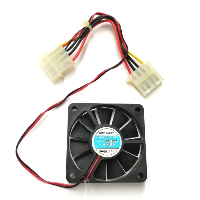 BS601012M, Innovative 60mm x 10mm 12V DC Cooling Fan w/PC Power Cable ~ 17.7 CFM
