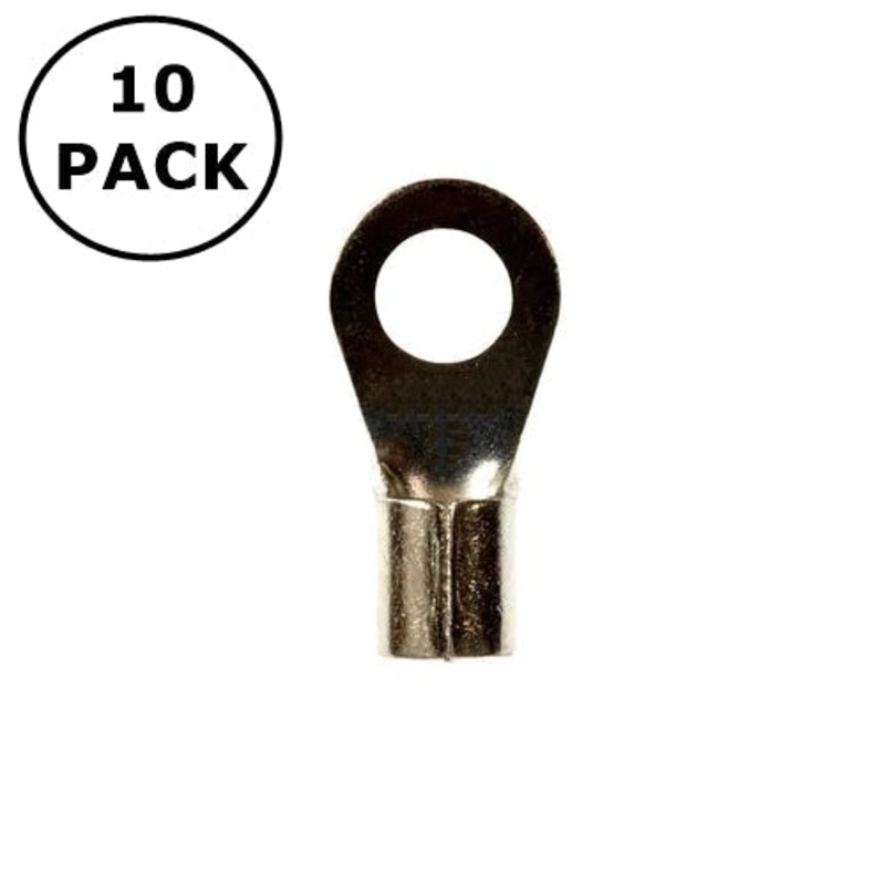 (1083) #8 Stud Non Insulated Ring Terminals for 12-10AWG Wire ~ 10 Pack