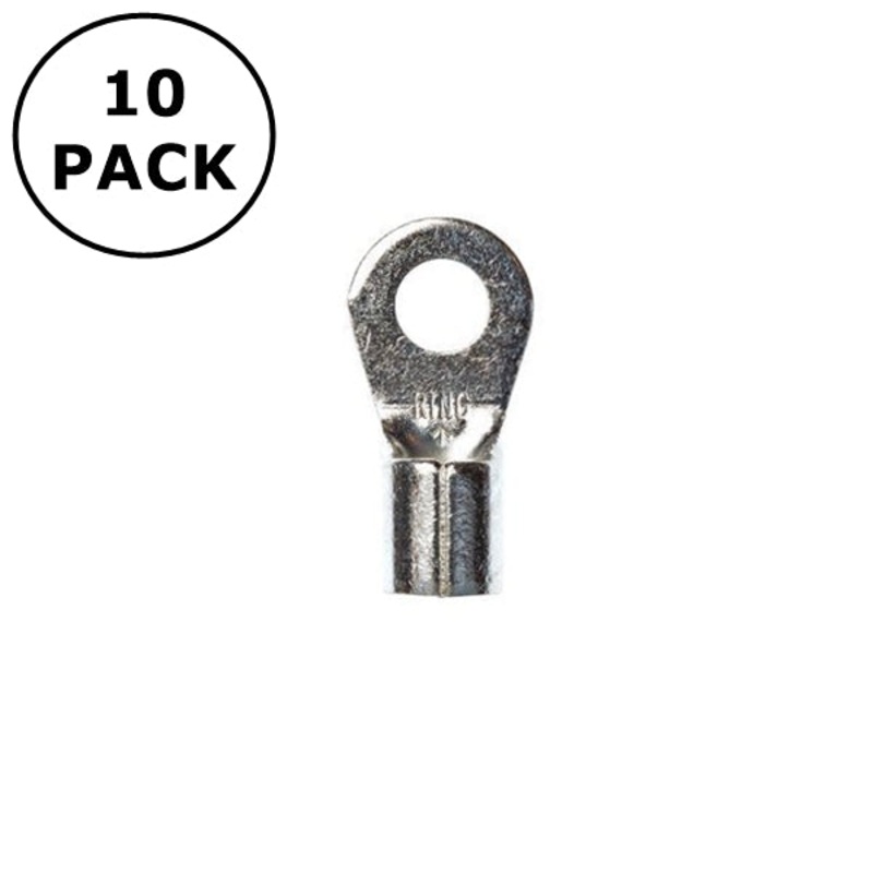 (1902) #10 Stud Non Insulated Ring Tonge Terminals for 8AWG Wire ~ 10 Pack
