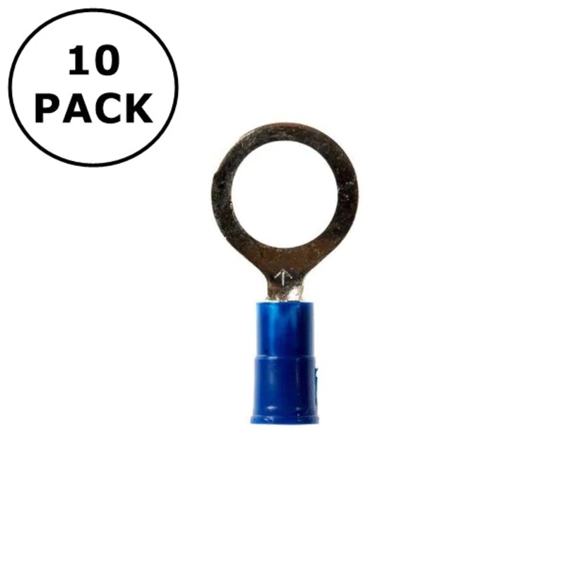 (2358) 5/16″ Stud Blue Vinyl Insulated Ring Terminals 16-14AWG Wire ~ 10 Pack