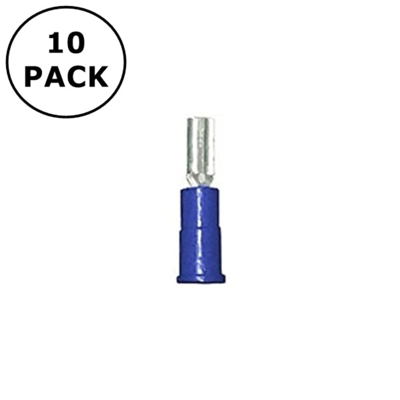 (2790) 0.110″ Female Blue Vinyl Insulated Quick Disconnects 16-14AWG Wire 10 PK