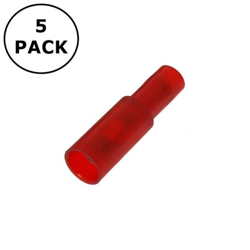 (4011) 0.156″ Female Nylon Insulated Bullet Terminals 22-18AWG Wire ~ 5 Pack