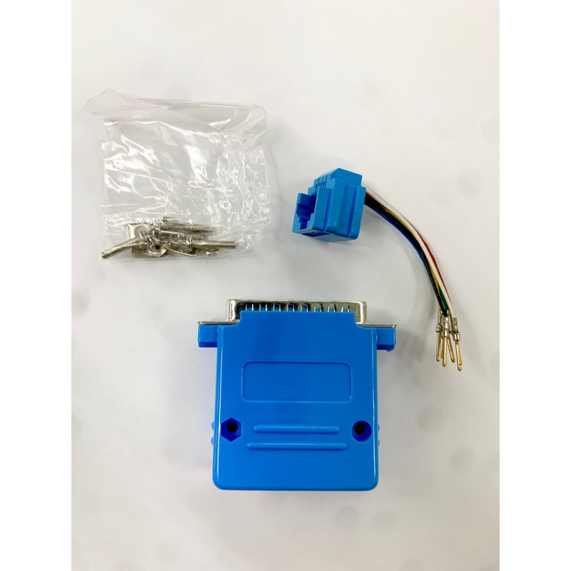 AD-25MT6-B2 DB25 Male to RJ11 6C 2Piece Hood BLUE, 25pin Female D-Sub Adapter Kit