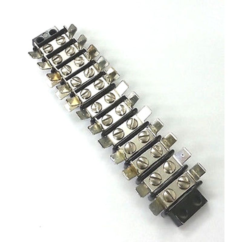 12-141T, 12 Position Terminal Block Strip 20A @ 250V AC W/Multi Tab Connections