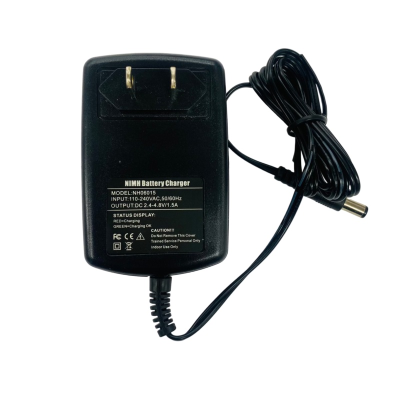 NH06015 NIMH CHARGER, MVO  Power Supply Output Voltage  2.4V-4.8V 1.5amp 2.5mmx5.5mm Plug