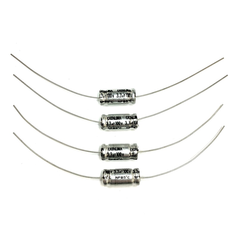 Lot of 4 Catalina 3.3uF @ 100V Non Polarized Axial Electrolytic Capacitors