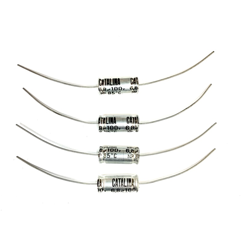 Lot of 4 Catalina 6.8uF @ 100V Non Polarized Axial Electrolytic Capacitors