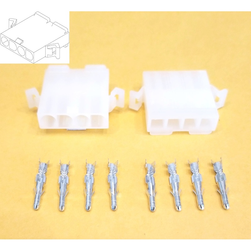 Philmore 61-324, 1 Pair of 4 Circuit Panel Mount 0.093″ Male Pin 3191 Connectors