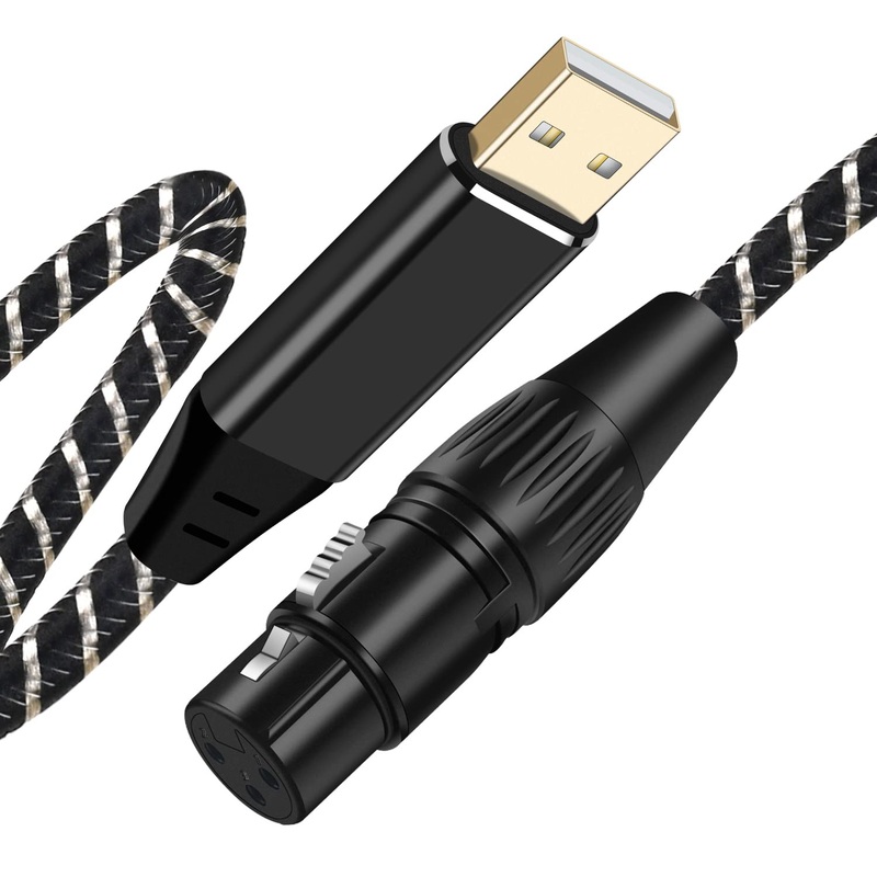 XLR 2 USB 6ft, MVO USB Microphone Cable, XLR to US-B Cable 6.6Ft,XL-R Female to USB A