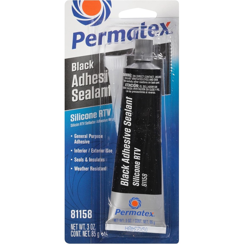 81158 Black Silicone Adhesive Sealant, 3 oz. Tube