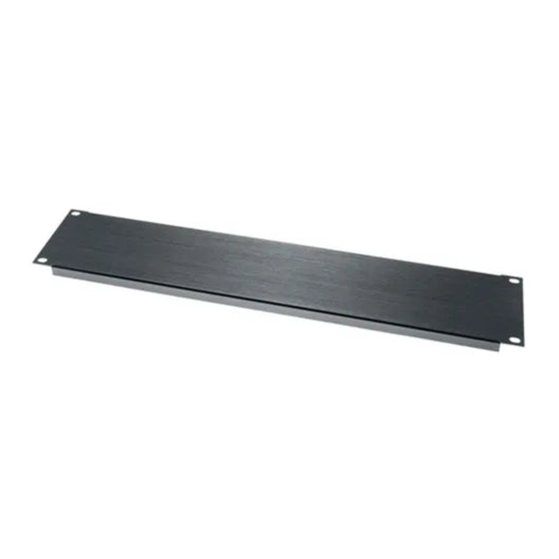 BL2, Middle Atlantic 2 RU Flanged Blank Rack Panel, Black Brushed and Anodized Aluminum