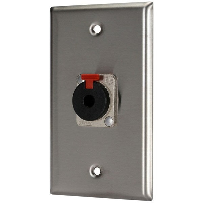 WP1006, ProCo Single-Gang Stainless Wall Plate with 1 Latching TRS (1/4″) Connector