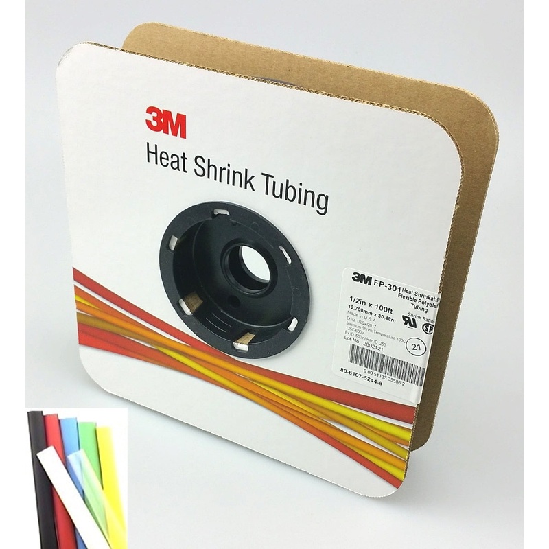 100 Foot Roll of 1/2″ Yellow 2:1 Heat Shrink ~ 3M FP301