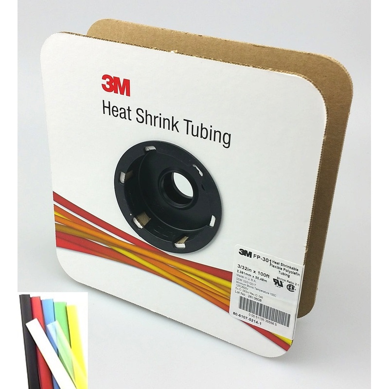 100 Foot Roll of 3/32″ Red 2:1 Heat Shrink ~ 3M FP301