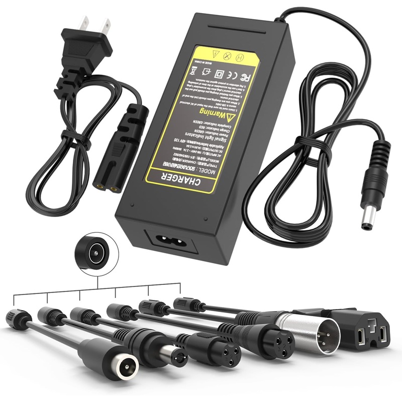 CH48-54.6 2A Universal 54.6V 2A Fast Charger with 7 Plugs Universal for 13S 48V Lithium Battery, BOEEA 48V Lithium-ion Battery Charger Replacement