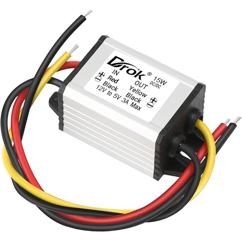 MV12-2-5-3A  12v to 5v Volt Converter, DC 8-35V to 5V 3A 15W Voltage Regulator Board Power Supply Module, 9V 12V 24V Waterproof Car Volt Step Down Buck Converter