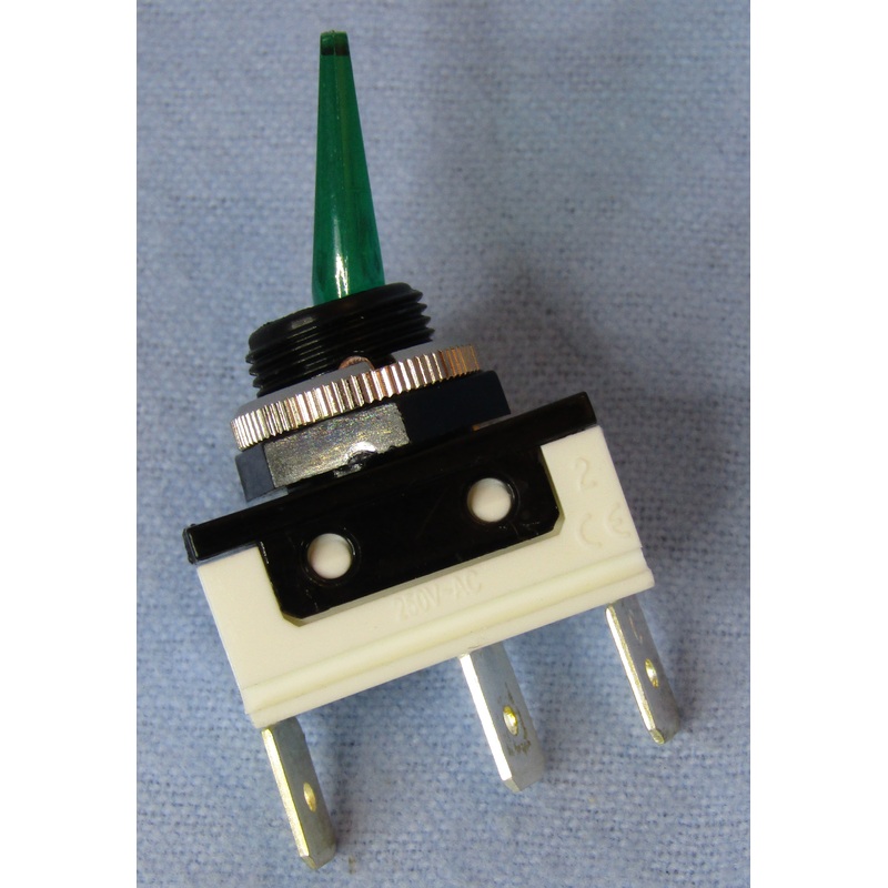 Philmore 30-892 SPST ON-OFF Green Lighted, Paddle Lever Toggle Switch 16A@12V DC