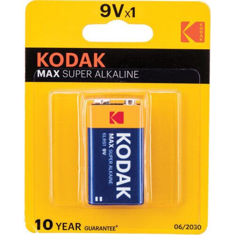 Kodak 30116634 Max Alkaline 9V Blister Pack