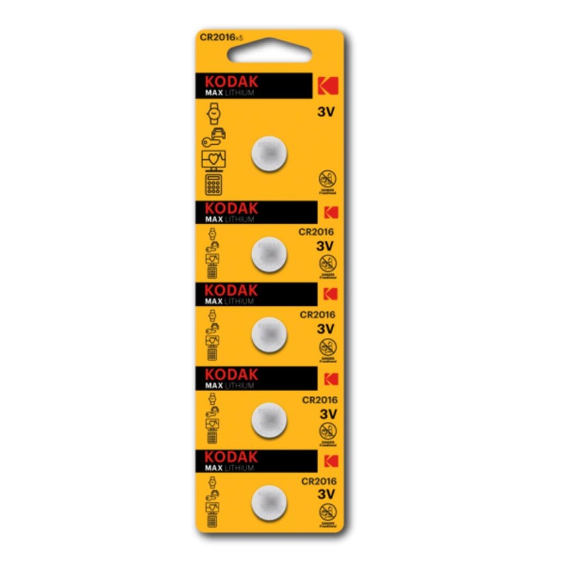 KODAK CR-2016 5-PACK LITHIUM COIN
